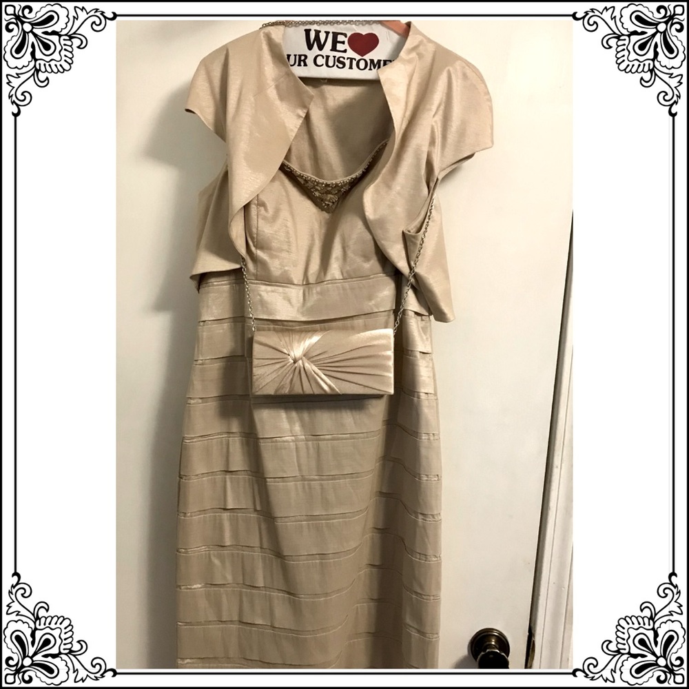 Women’s Party Dress, Shrug, Purse Bundle